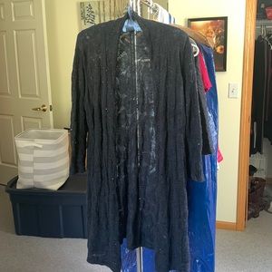 Light airy open cardigan with rhinestones